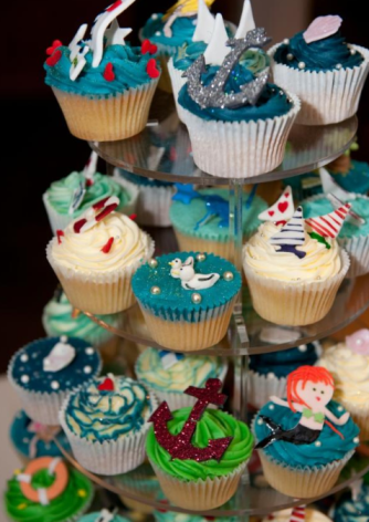 Wedding Cupcake Ideas Nautical Blues Anchors